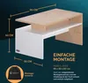 A diagram of a modern coffee table with dimensions and assembly information. Náhľad obrázku produktu