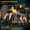 Two men are shown using mini exercise bikes while engaged in other activities. Produktbild-Vorschau