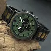 Holzwerk HERSBRUCK Herren Edelstahl & Holz Uhr Chronograph Produktbild-Vorschau 3