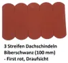 3 pásy hladkých střešních šindelů (100 mm) - červený hřeben Náhled obrázku produktu 4