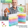 2er Set Medikamentenbox 7 Tage: Bunt, 4 Fächer täglich – Produktbild-Vorschau 2
