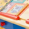 A close-up view of a child's desk with colorful illustrations and a pencil. Produktbild-Vorschau