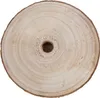 A close-up, top-down view of a round, wooden slice with a hole in the center. Voir les images du produit