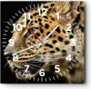 Wanduhr - Quadrat - Glasuhr - Tiere Leopard wilde Katze Produktbild-Vorschau 1
