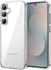 A clear protective phone case is shown on a white background, with a smartphone inside. Produktbild-Vorschau
