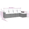 Design 5-tlg. Garten-Sofagarnitur mit Kissen Schwarz Poly Produktbild-Vorschau 3