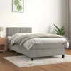 vidaXL Postel Boxspring s matrací Light Grey 90x200 cm Náhled obrázku produktu 2