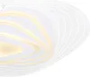 A close-up abstract view of a modern ceiling light fixture with layered, curved elements and integrated LED lighting. Produktbild-Vorschau