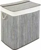 WohnDirect Wäschekorb mit Deckel BAMBOO Waschgrau 72 L - Produktbild-Vorschau 1