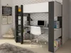 Lit surélevé avec bureau - 90 x 200 cm - Blanc & Anthracite Voir les images du produit 1