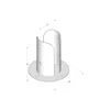 A 3D isometric view of a metal umbrella base stand with dimensions indicated. Produktbild-Vorschau