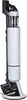A white and black Samsung stick vacuum cleaner is shown standing upright on a white circular base. Voir les images du produit