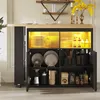 MODFU Moderner Bartisch Küchenschrank mit LED-Beleuchtung Produktbild-Vorschau 2