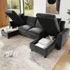 Merax U-Form Ecksofa 4 Sitzer, Chenille Sofa Mit 2 Produktbild-Vorschau 6