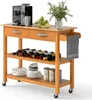 COSTWAY Carrello da cucina in legno, mobile da cucina con Anteprima dell’immagine prodotto 1