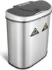 A stainless steel sensor trash can with two compartments. Anteprima dell’immagine prodotto