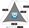UV Sonnensegel 5x5x5 m HDPE Dreieck Sonnenschutz Produktbild-Vorschau 3