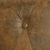 A close-up view of brown faux leather upholstery with button tufting. Náhled obrázku produktu