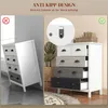 Komoda HOMCOM s 5 zásuvkami, do spálne, biela Náhľad obrázku produktu 5