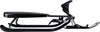 A black snow racer sled with a seat and handlebars, shown from the side against a white background. Podgląd zdjęcia produktu
