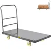 A gray platform trolley with yellow wheels against a white background. Podgląd zdjęcia produktu