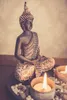 Buddha mit Teelicht 22cm Deko-Statue Deko-Figur Produktbild-Vorschau 5