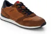 A single brown and tan leather and suede sneaker is shown against a white background. Produktbild-Vorschau