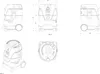 Technical drawings and schematics of a Metabo Allessauger ASA 25 L PC vacuum cleaner. Náhled obrázku produktu