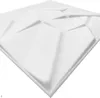 A white, three-dimensional wall panel with a geometric, faceted design, shown from a slightly elevated side angle against a white background. Anteprima dell’immagine prodotto