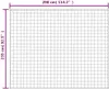 A diagram showing the dimensions of a product, likely a blanket or rug, with measurements in centimeters and inches. Produktbild-Vorschau