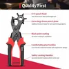A punch plier tool with descriptive text highlighting its features. Produktbild-Vorschau