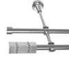 Gardinenstange mit Wandhalterung I Metall Edelstahl Look Produktbild-Vorschau 1