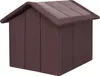 A dark brown, foldable dog house with a gray patterned roof, shown against a white background. Náhled obrázku produktu