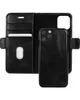 A black leather iPhone 11 Pro case with a wallet compartment is shown. Voir les images du produit