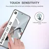 A hand is shown interacting with a smartphone screen protector, highlighting its touch sensitivity and fingerprint unlock feature. Produktbild-Vorschau