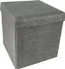 A gray fabric storage ottoman is shown against a white background. Náhled obrázku produktu