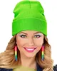"Mütze Beanie Neon Grün"  Wolloptik Produktbild-Vorschau 4