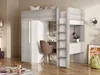 Zwischengeschossbett 90 x 200 cm mit Kleiderschrank und Produktbild-Vorschau 2