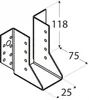 Scarpa per travi WB 1, 25x118x2 / confezione 1 pz Anteprima dell’immagine prodotto 2