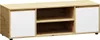 A product shot of a TV stand with two white doors and open shelving in a wood finish. Náhled obrázku produktu