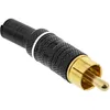 InLine Cinchstecker Lötversion, Metall schwarz, Ring weiß, Produktbild-Vorschau 1