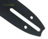 A close-up view of a black metal chainsaw bar with two elongated slots and two circular holes. Produktbild-Vorschau