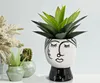 Mauro Ferretti Vase Pot Visage Ø 14x18,2 cm blanc noir Voir les images du produit 6