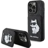 A black iPhone case with a Karl Lagerfeld cat design and a kickstand. Anteprima dell’immagine prodotto