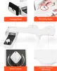 Collage of product images showing features of a bidet toilet seat attachment. Produktbild-Vorschau