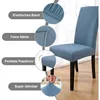 Stuhlhussen 4er Set Stretch Graublau Elastisch Waschbar für Produktbild-Vorschau 3