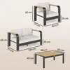 Outsunny Gartenmöbel Set Aluminium Sitzgruppe für 4 Produktbild-Vorschau 3