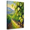 Leinwandbild Weinberg Traubenblätter gemalt 60x90 Feeby Produktbild-Vorschau 1