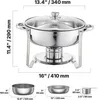 VEVOR Warmhalteteller Buffet Set, 5 Qt 2er Pack, Edelstahl Produktbild-Vorschau 6