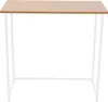 A simple, modern folding desk with a wooden top and white metal legs, presented against a plain white background. Produktbild-Vorschau